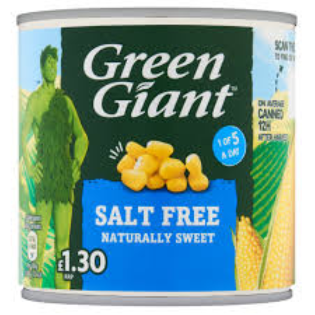 GREEN GIANT SALT FREE NATURALLY SWEET 340G